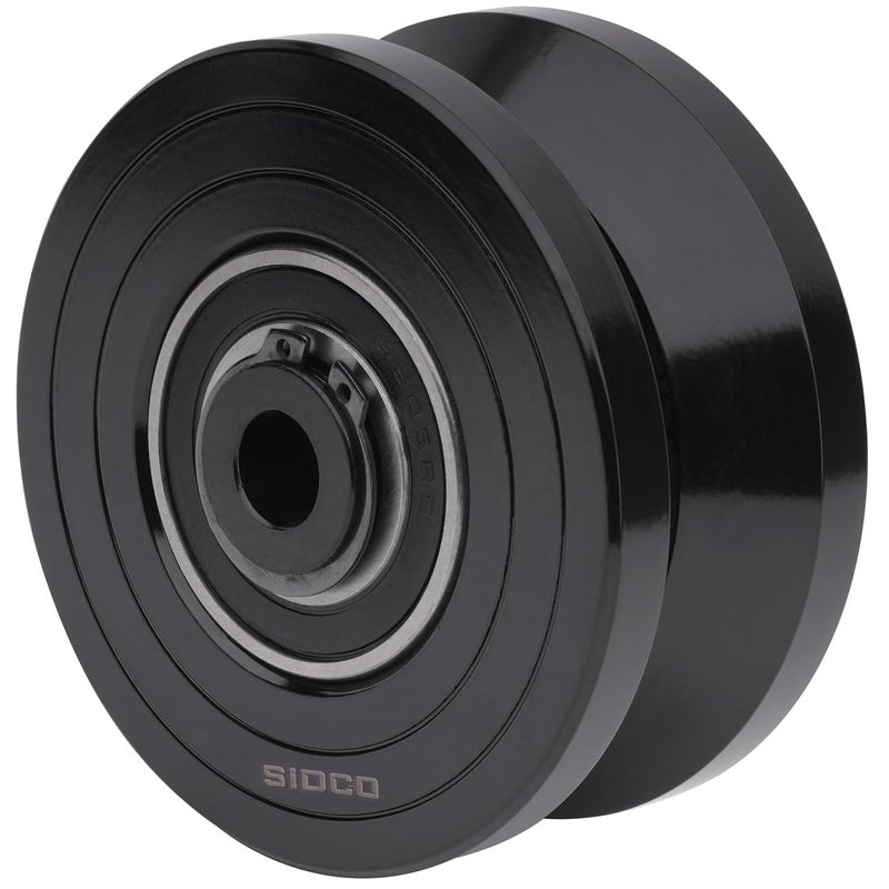 Sidco Supply 3.5 Inch V-Groove Wheel - Solid Steel - Sliding Gate Wheel – Heavy Duty –Track Wheel - Metal Gate Wheel - Inverted V Shape Wheel for Slide Gates with Bolt V Groove - Image 1